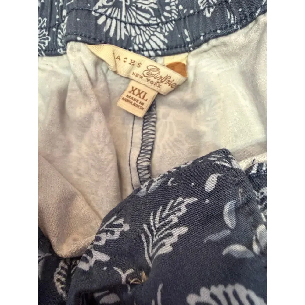 Jachs Girlfriend New York XXL Blue White Floral Chino Shorts Elastic Waist - Picture 2 of 5